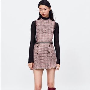 Zara tweed jumpsuit with chain